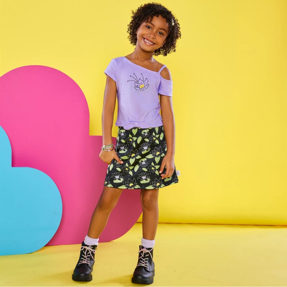 Disney Princess Tiana Floral Top & Skirt Outfit